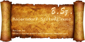 Baiersdorf Szilvánusz névjegykártya